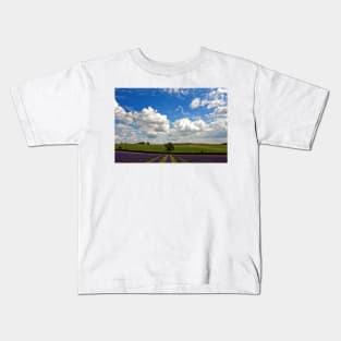 Lavender Field Purple Flowers Cotswolds England Kids T-Shirt